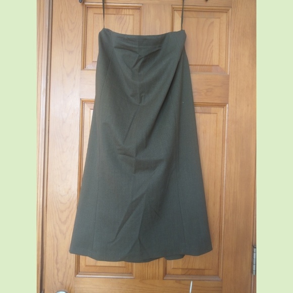Ralph Lauren Pencil Midi Skirt Olive Green Size 4 - Picture 3 of 5